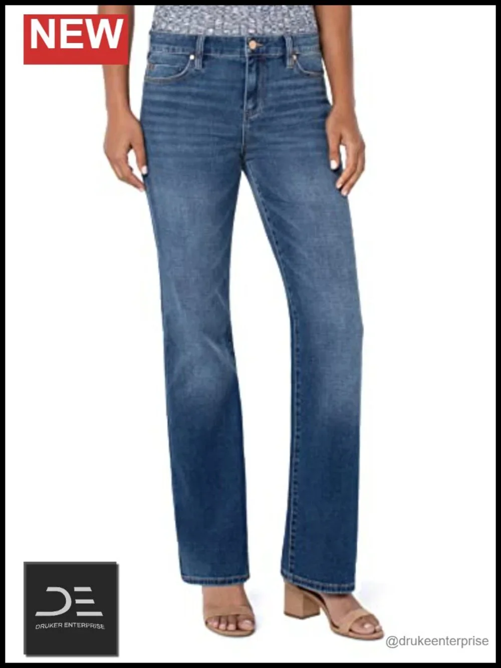 Lucy Bootcut Jeans Mid Rise Stretch Cotton Spandex Flared Denim